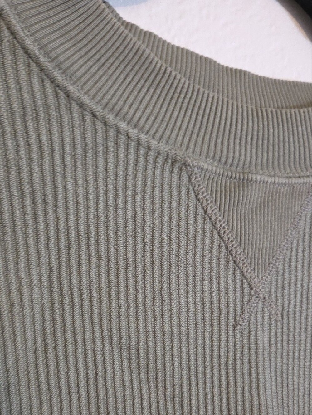 aerie Olive Green Ribbed Crewneck Sweater - Picture 3 of 5